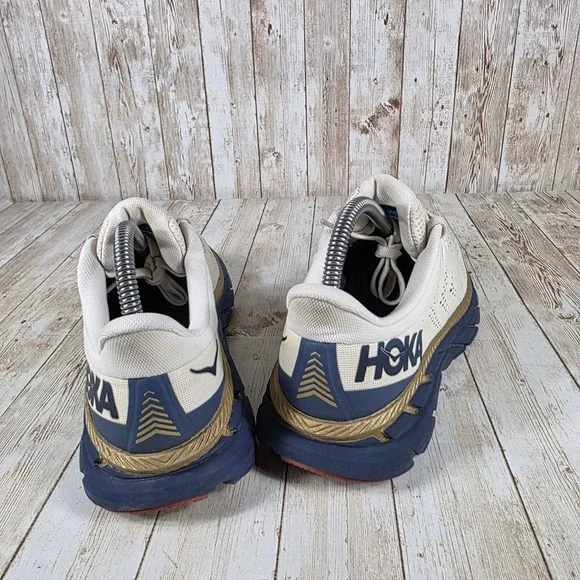 Hoka Athletic Shoes in Cream and Navy - Picture 3 of 8